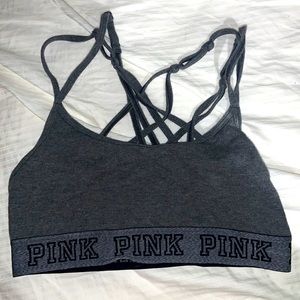 Pink Cross back Sports bra